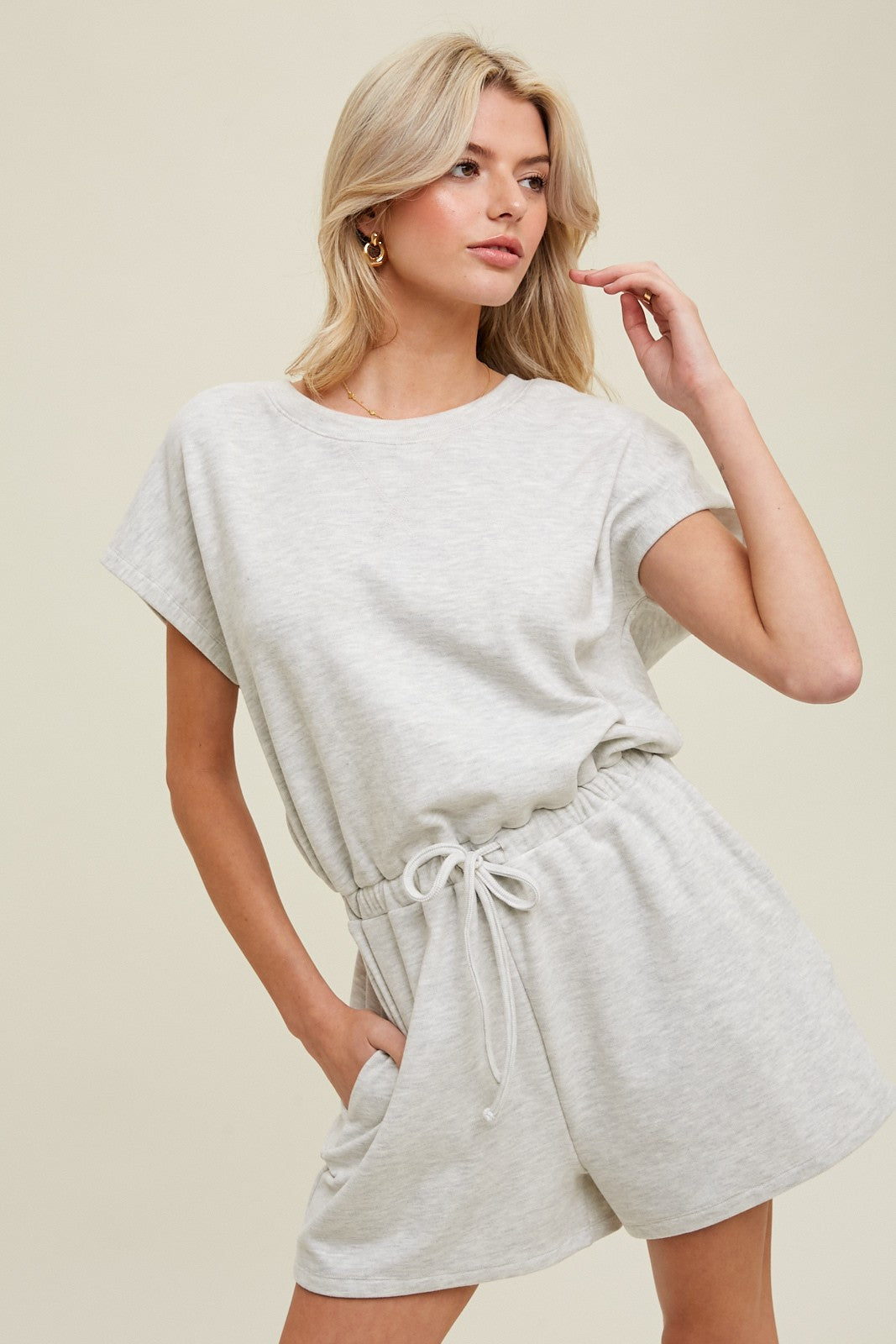 heather grey romper