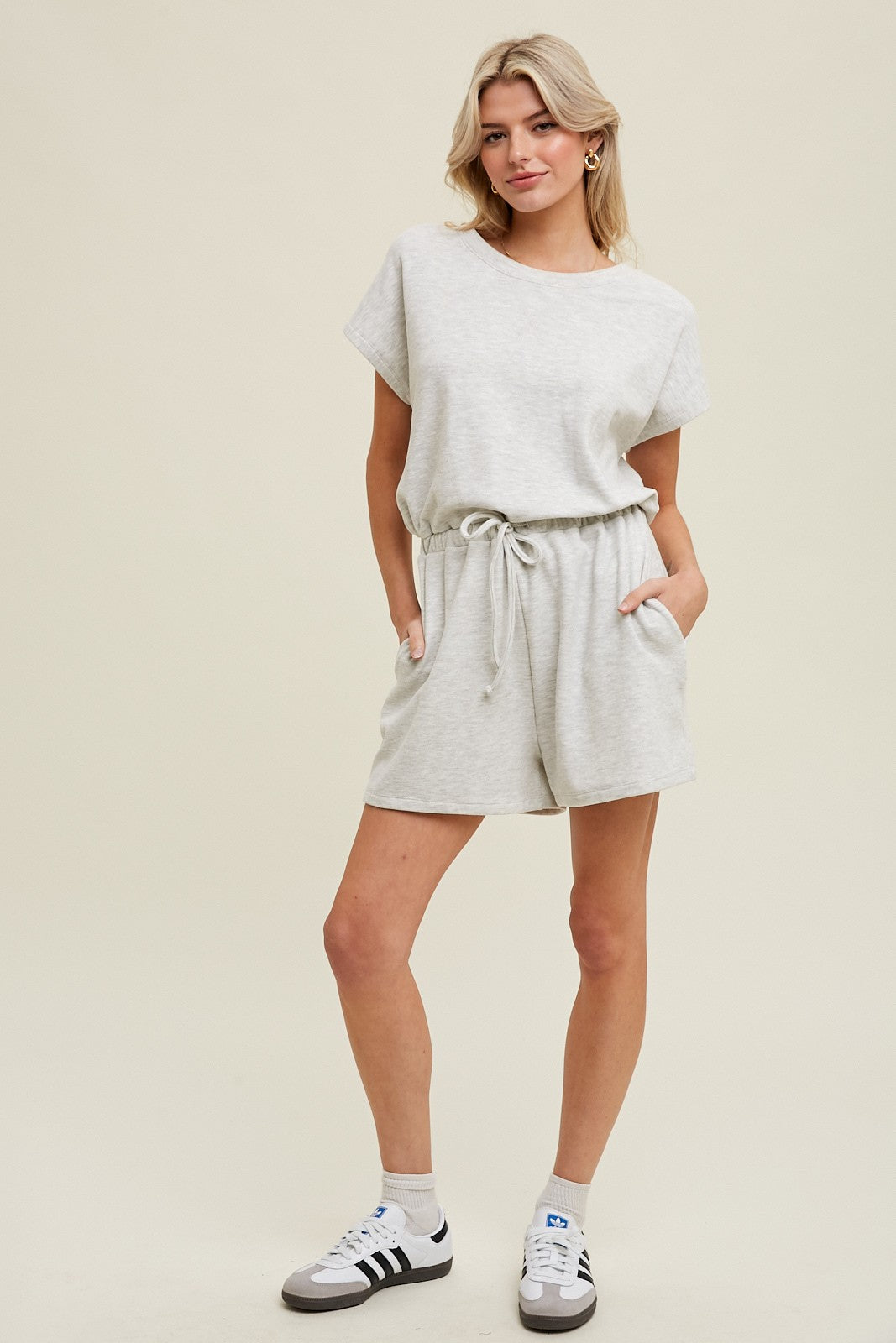 heather grey romper