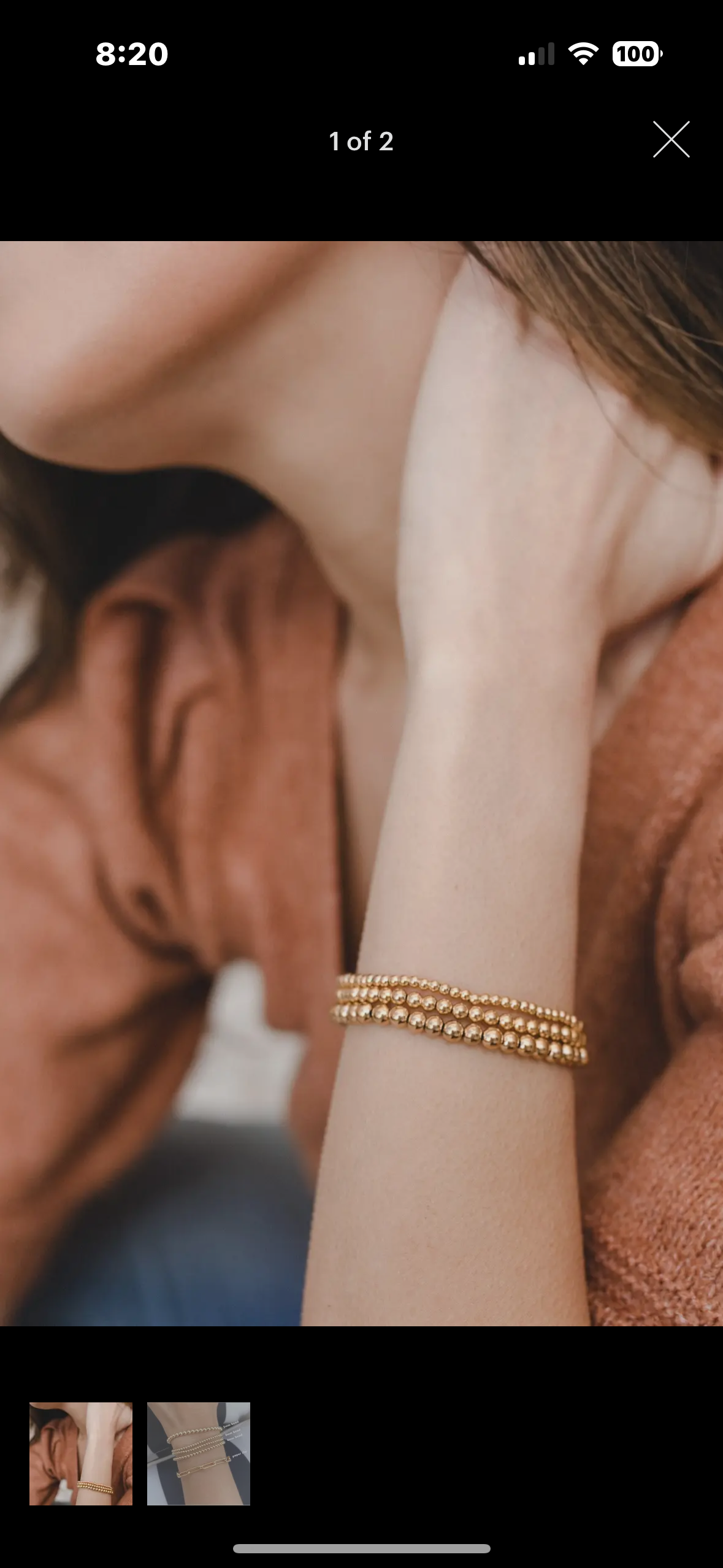 gold beaded bracelet