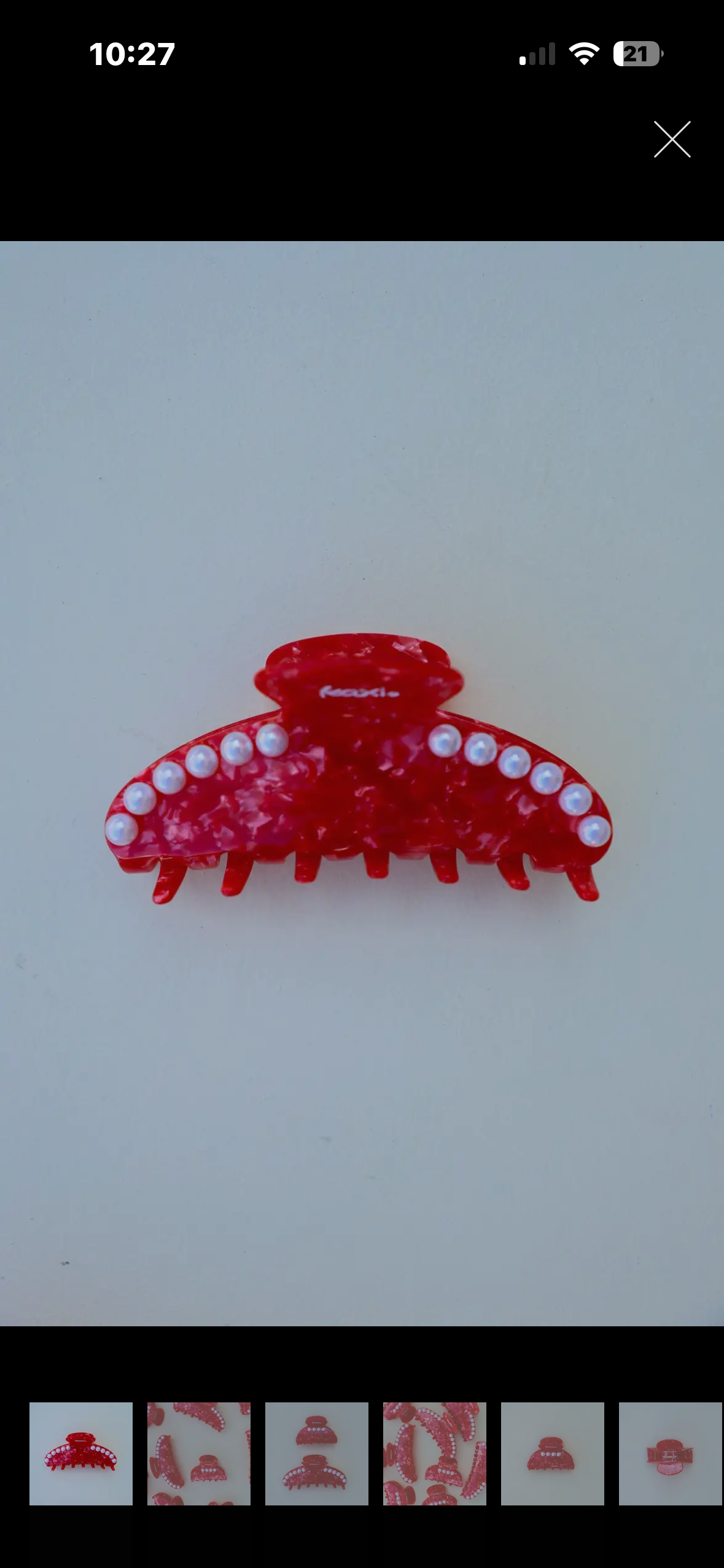 red pearl clip