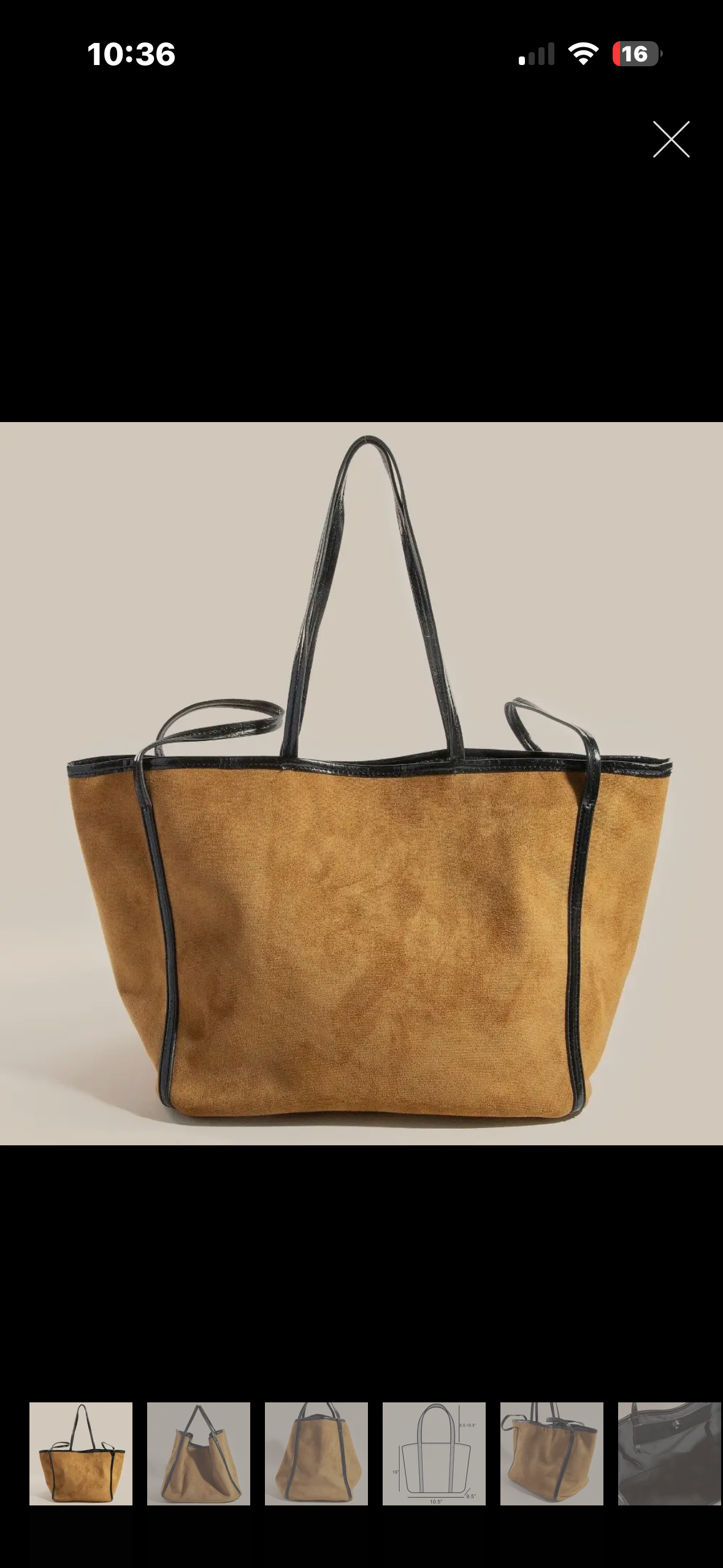 suede tote bag