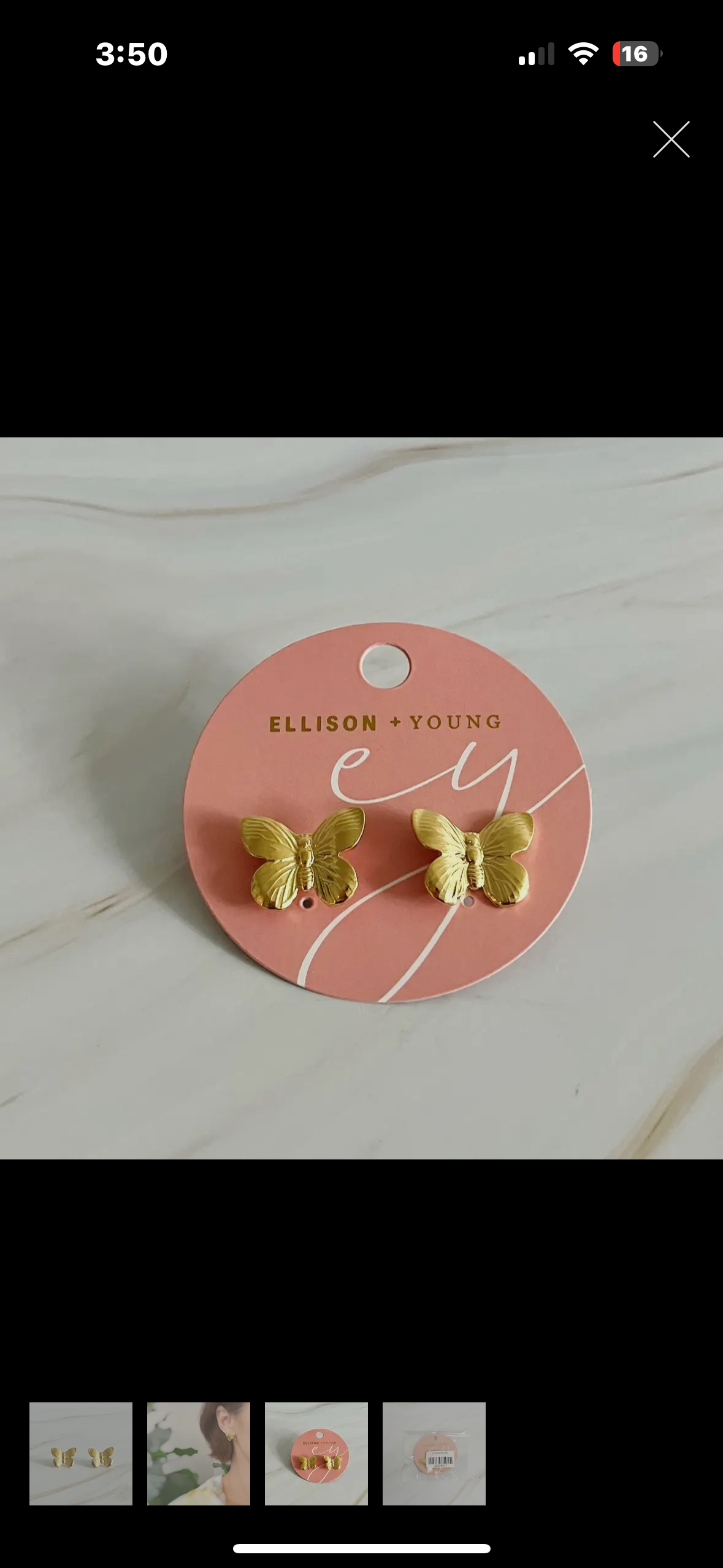 vintage butterfly studs