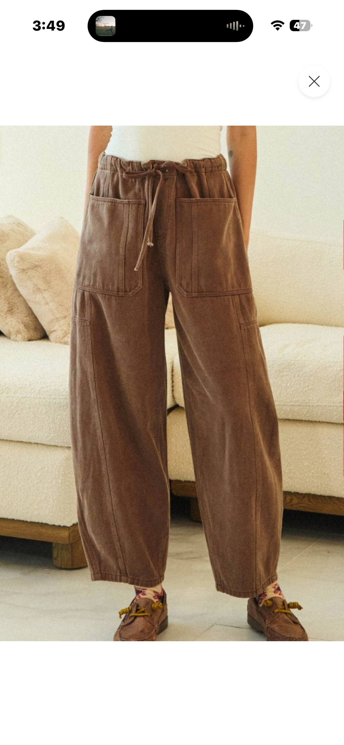 mocha barrel pants