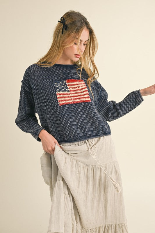 knit flag sweater
