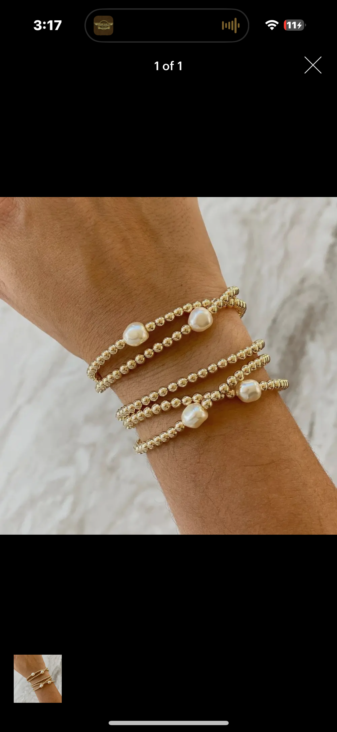 gold beads w pearl