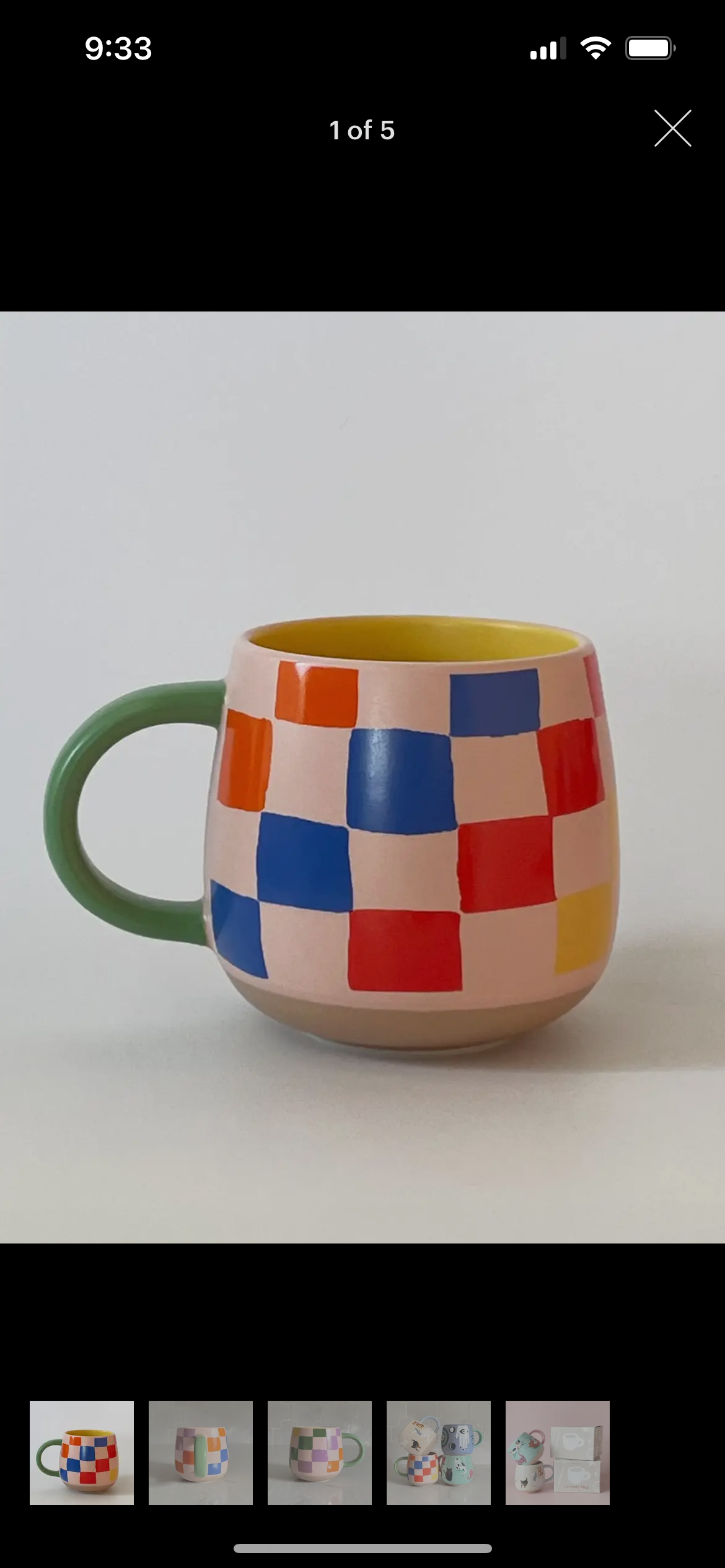 Rainbow Checks Mug