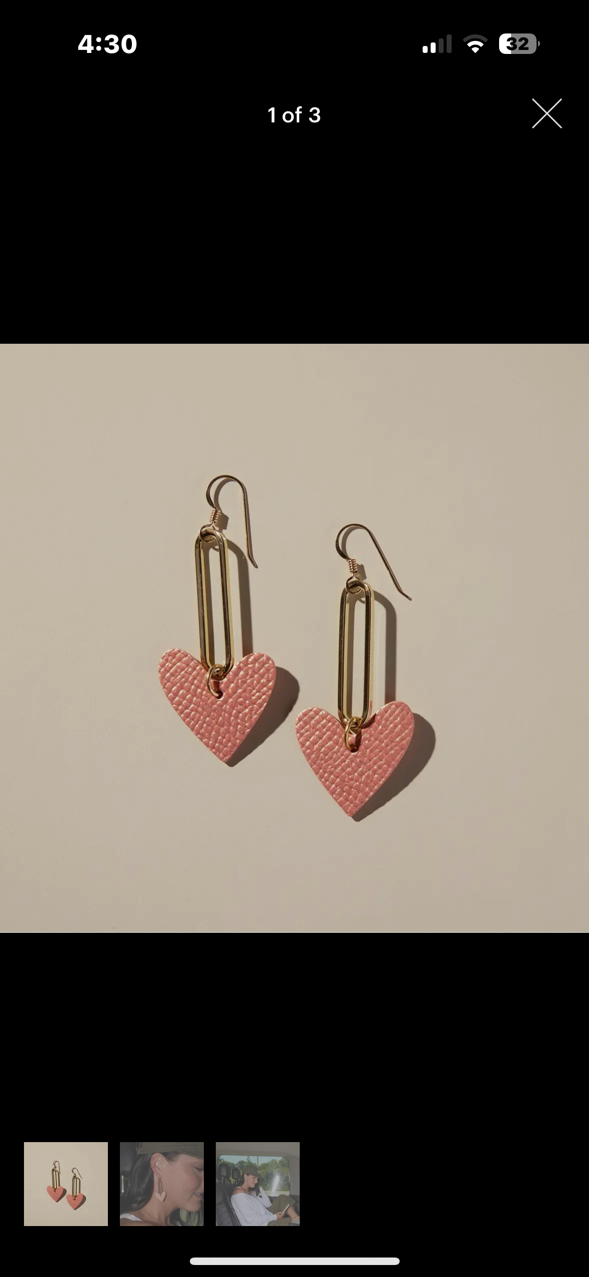 leather heart earrings