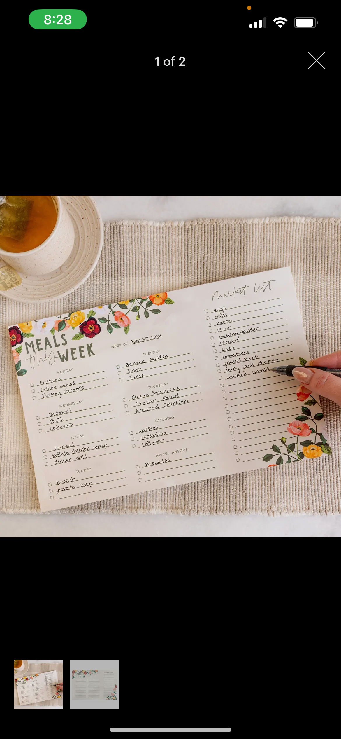 Poppies Menu Notepad