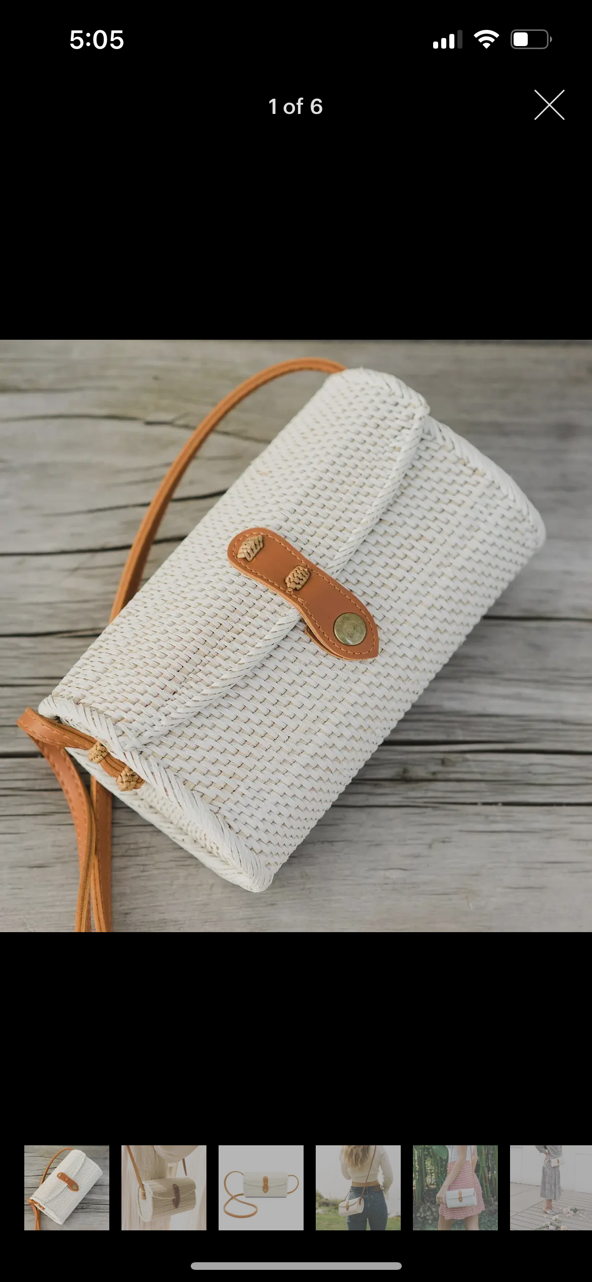 White Rattan Clutch