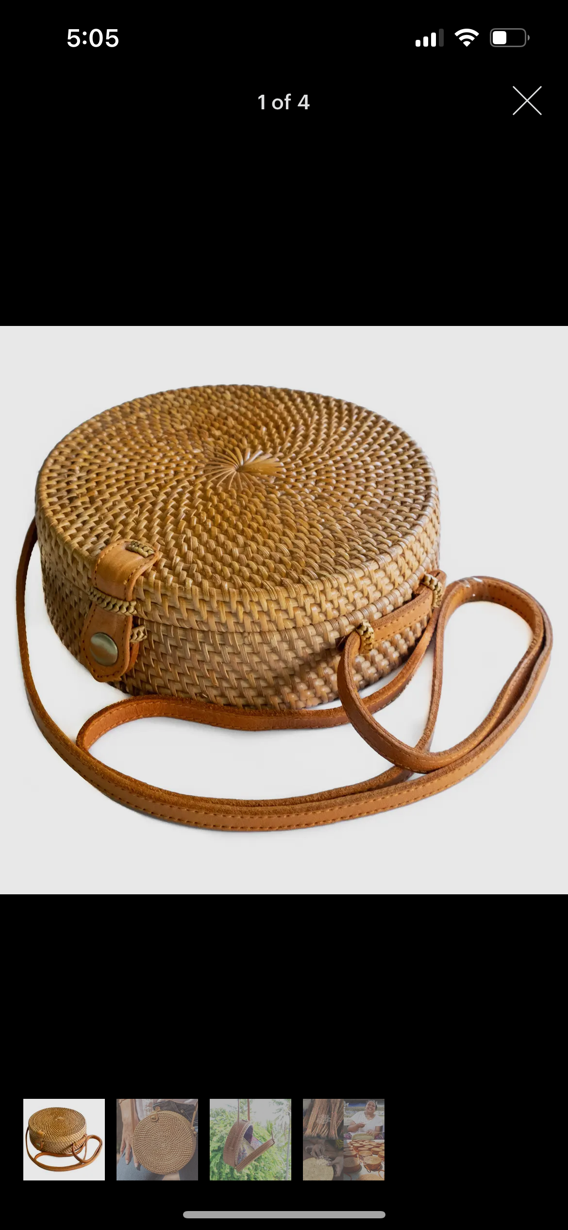 Round Rattan Bag