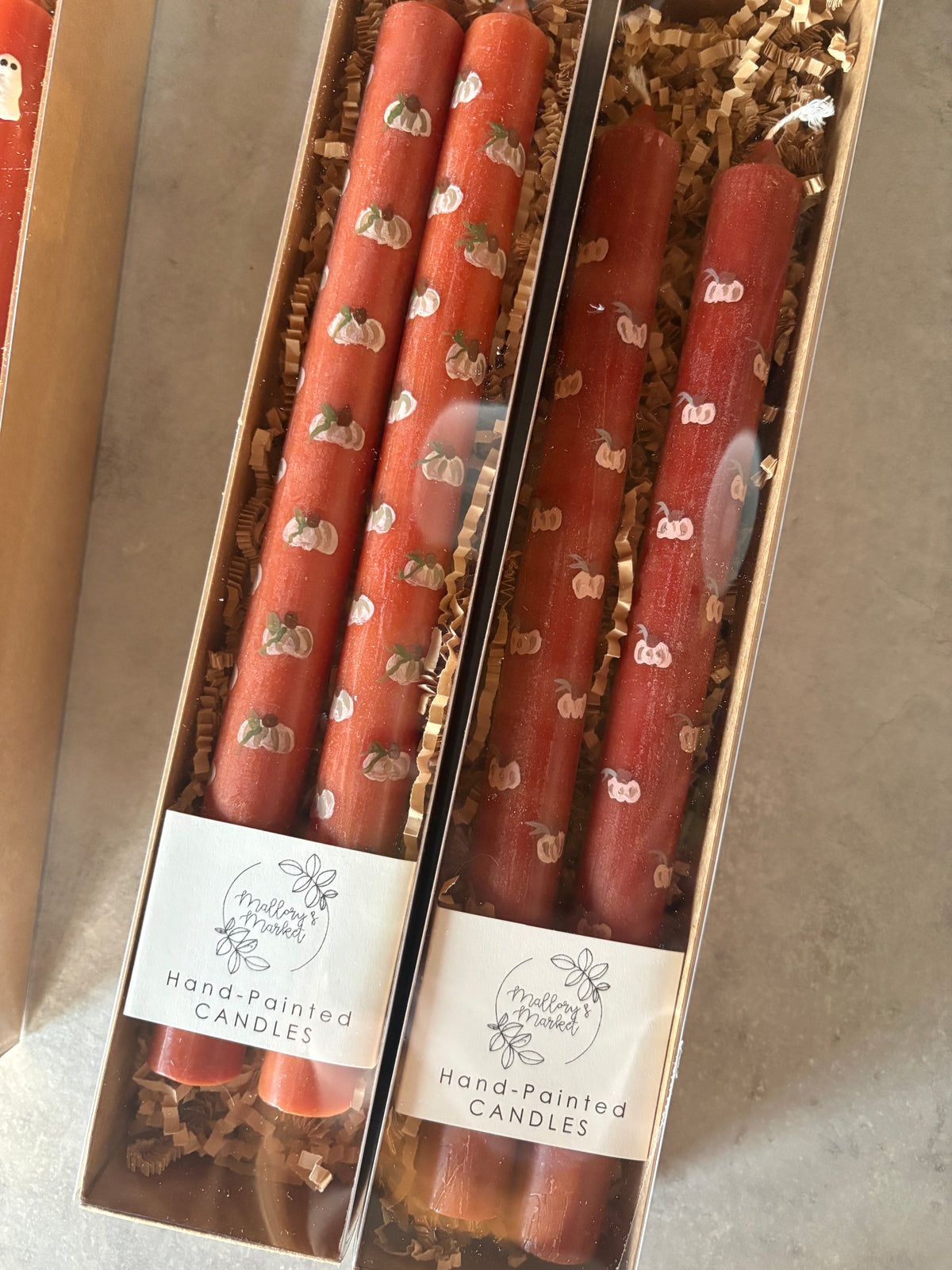 Pumpkin Painted Candles