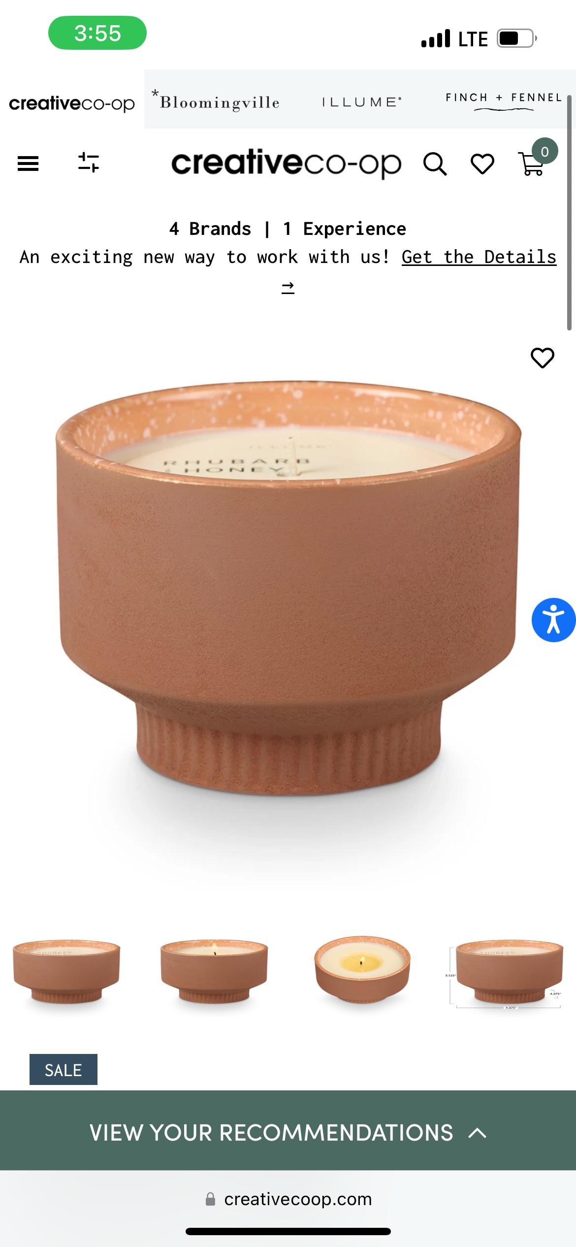 Rhubarb and Honey Candle
