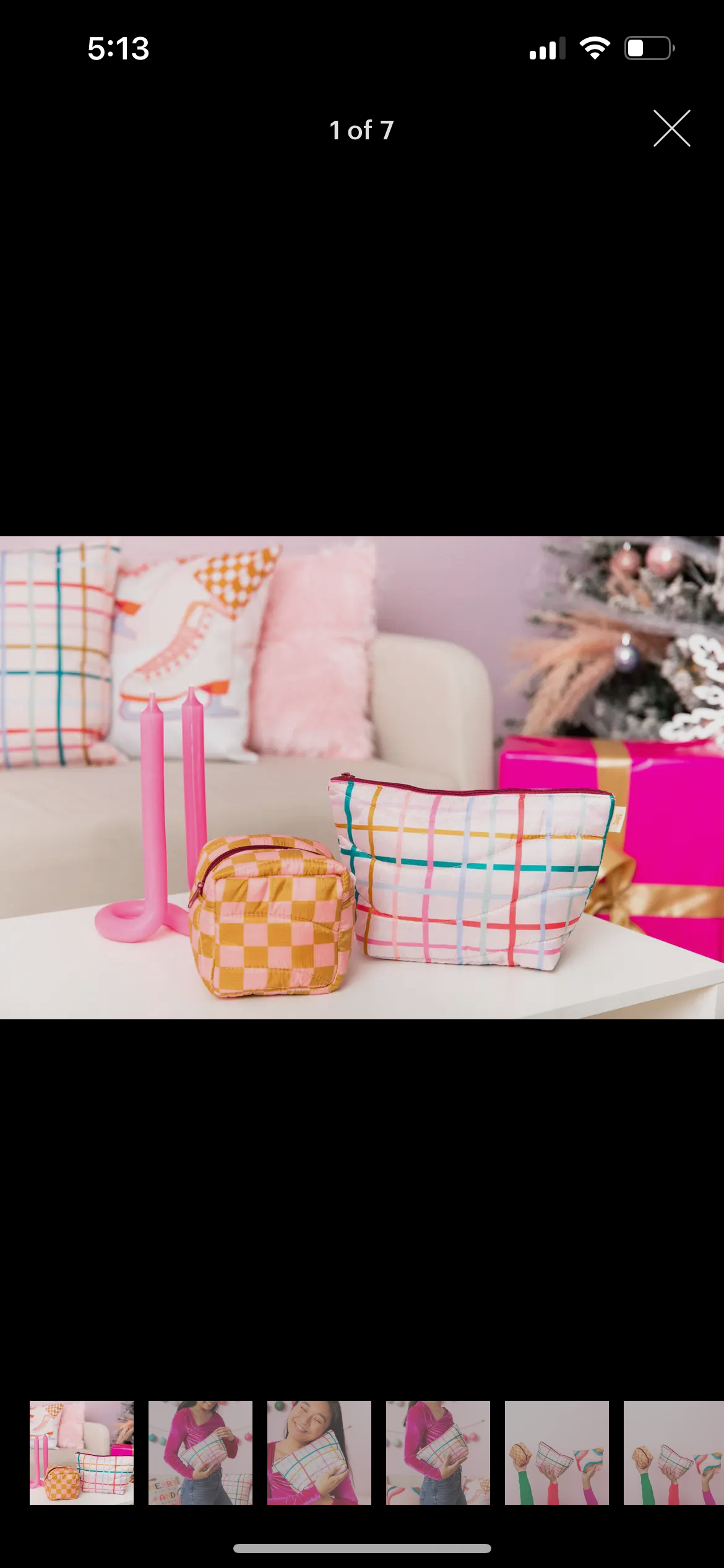 Pretty Plaid Make Up Bag