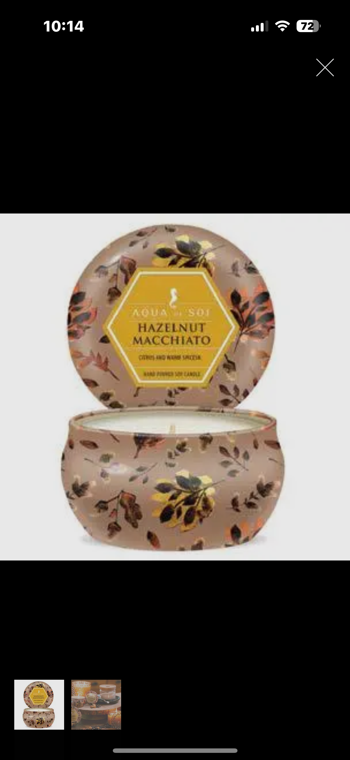 hazelnut mini candle