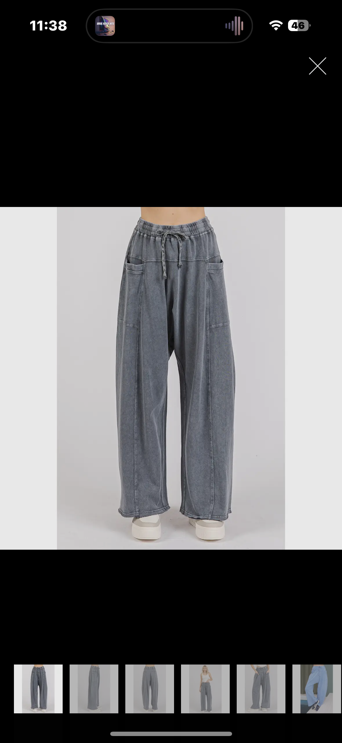 blue washed barrel pants