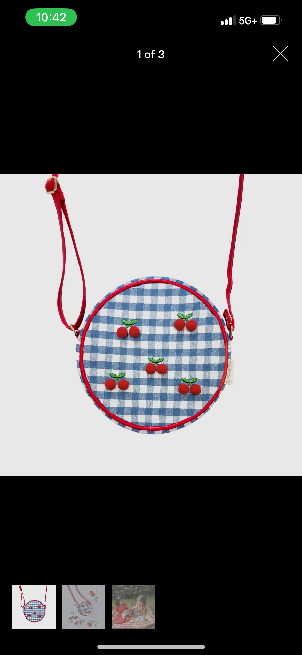 Cherry Gingham Bag