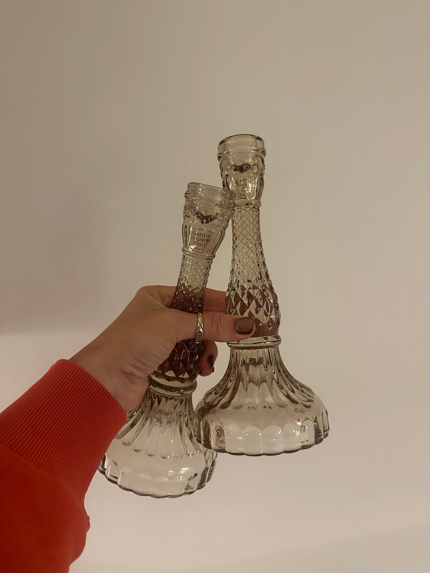 glass candle stick holders