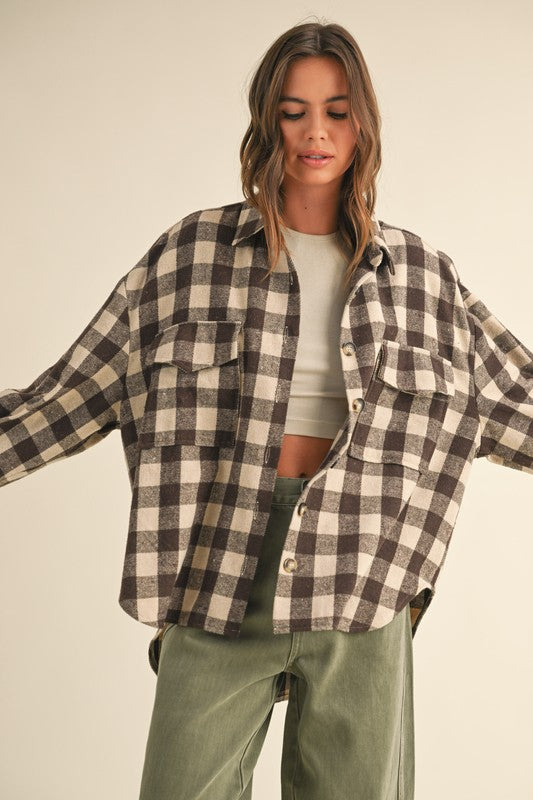 brown shacket