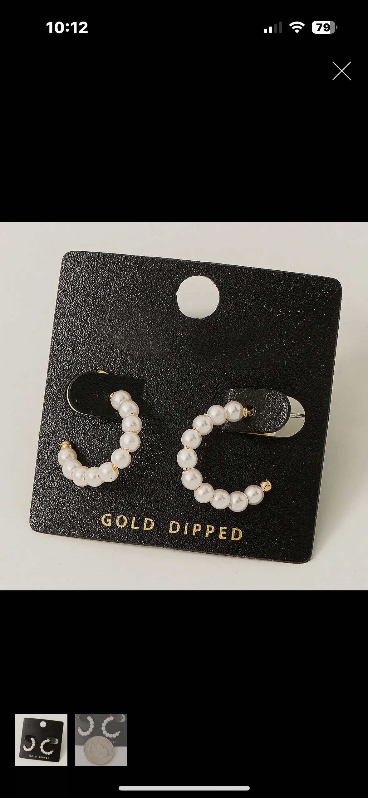 mini pearl hoops