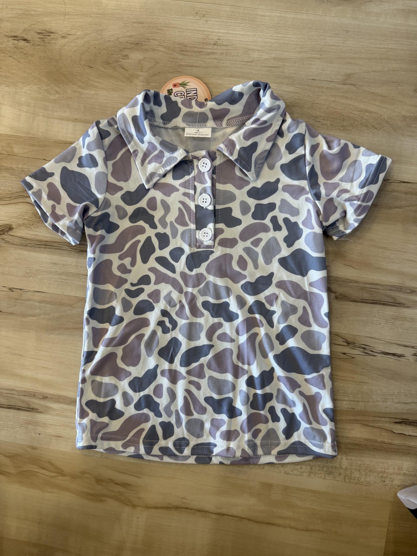 Gray Camo Polo