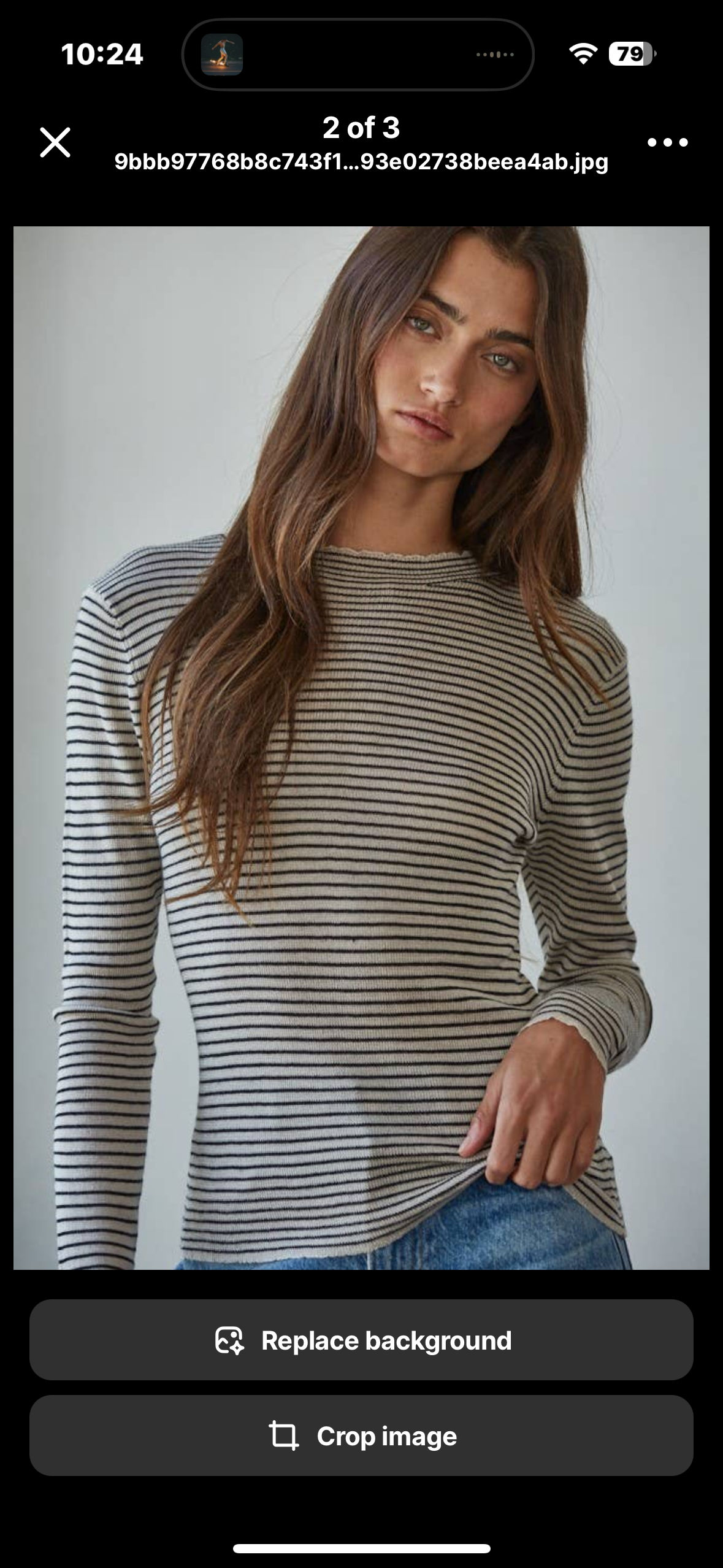 striped mock neck