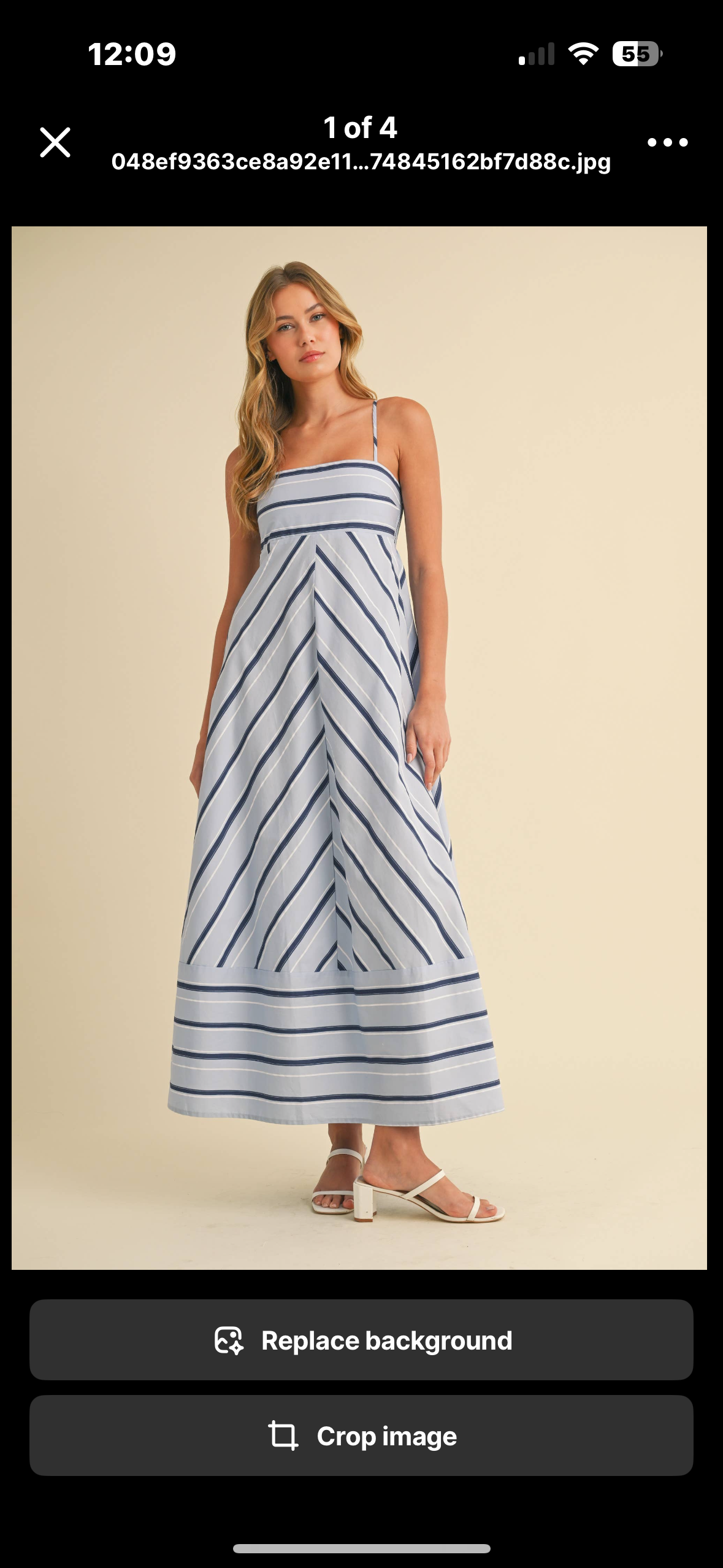 blue and navy maxi dress
