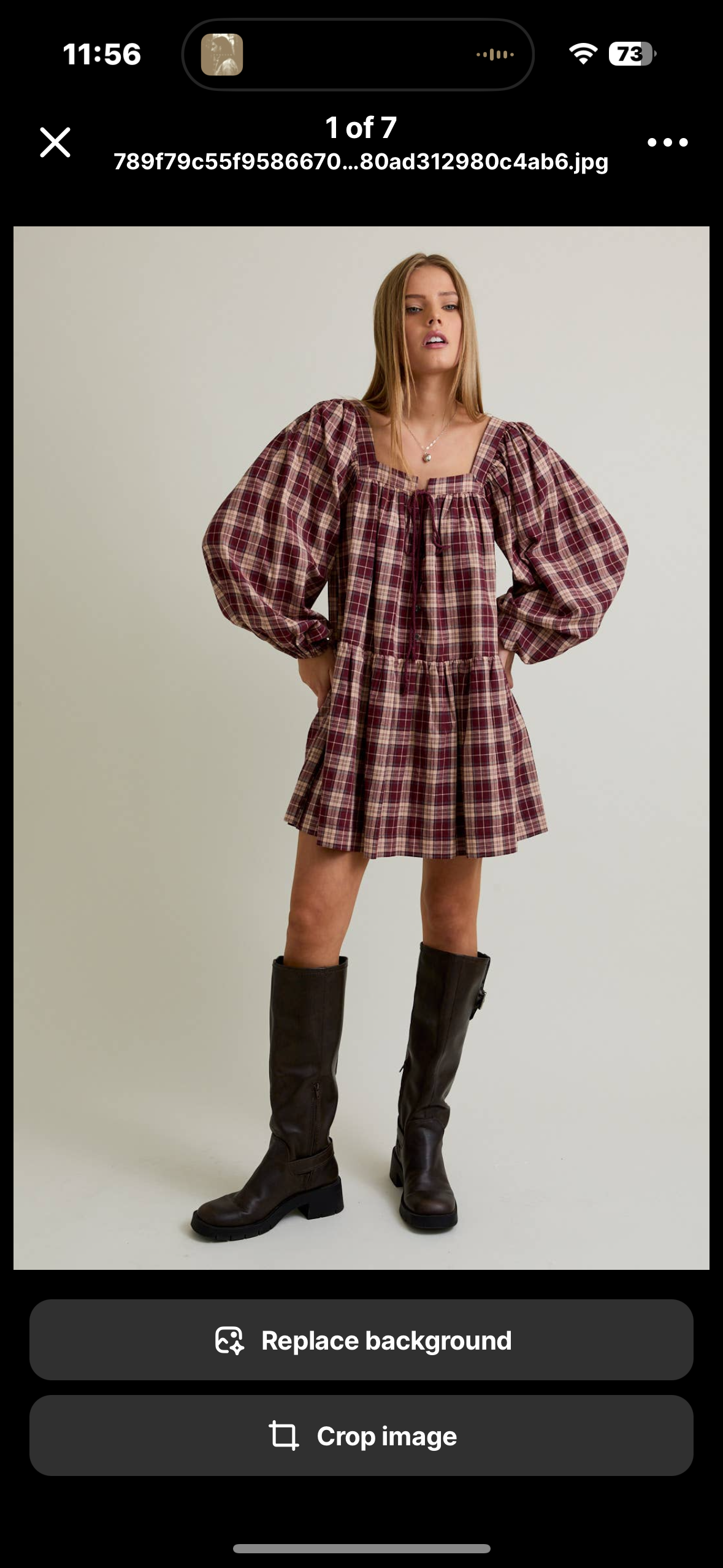 plum plaid dress
