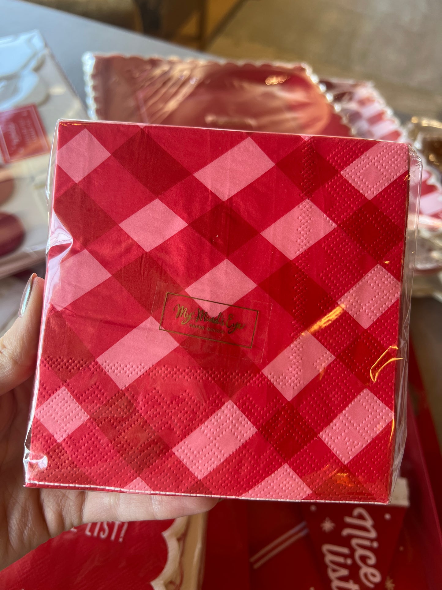 Plaid Cocktail Napkins