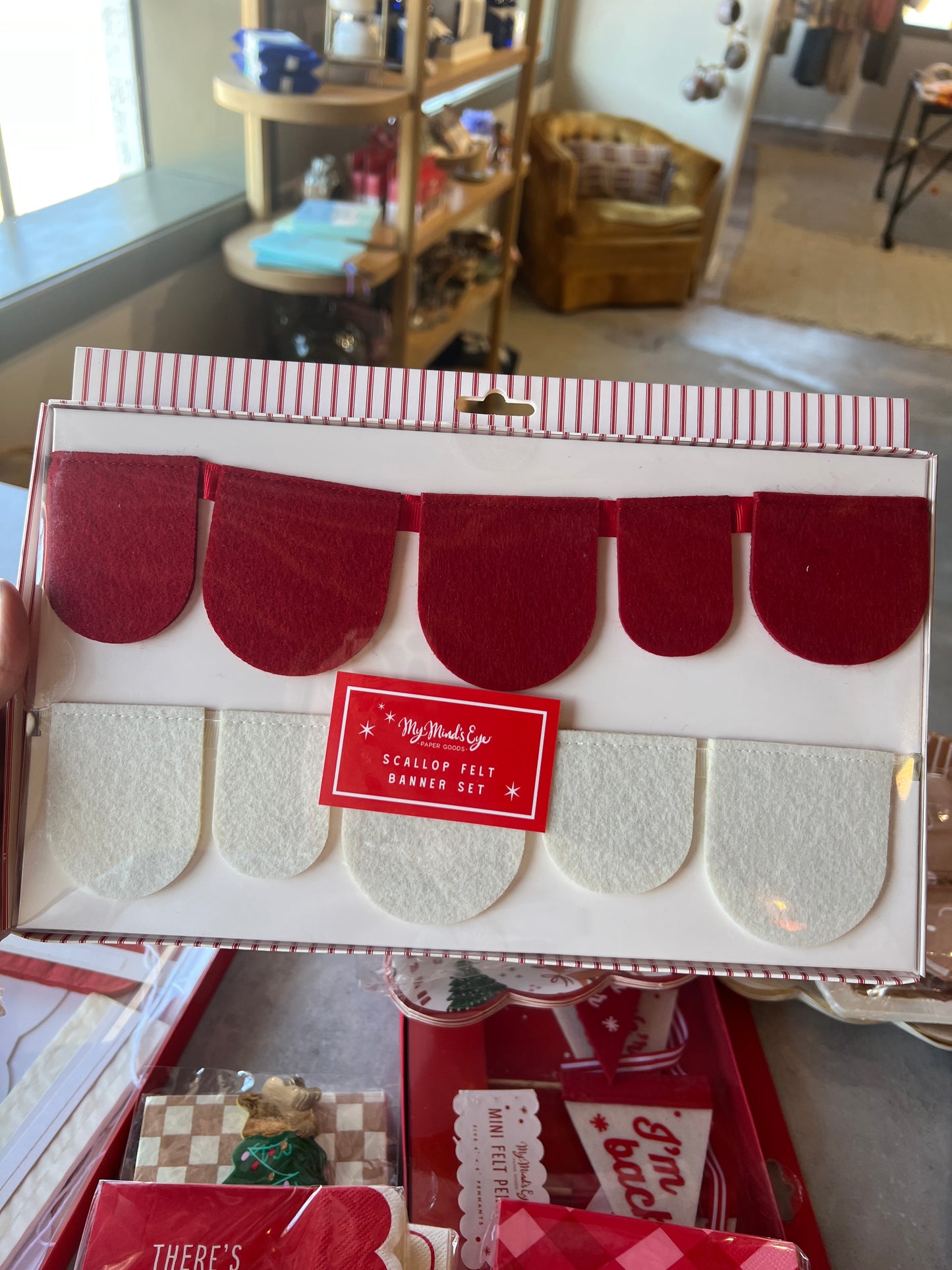 Red and Cream Felt Banner