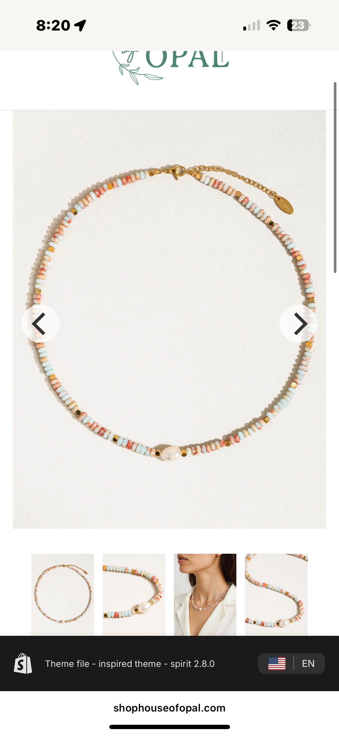 beaded pearl necklace