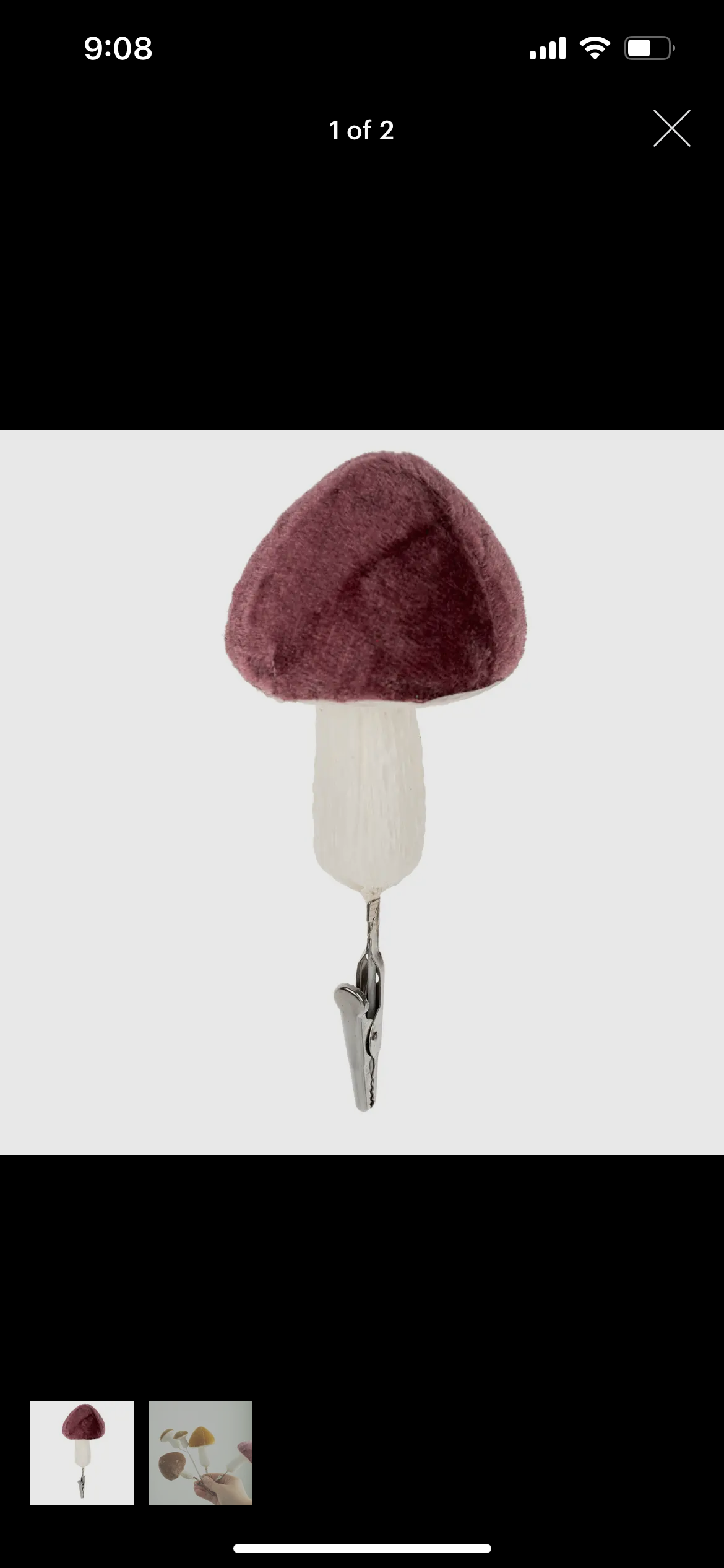 Mushroom Clip Ornament