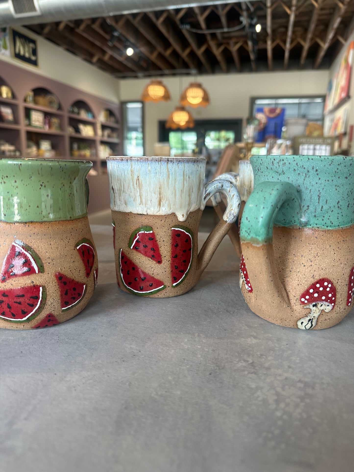 fruit and mushroom mug